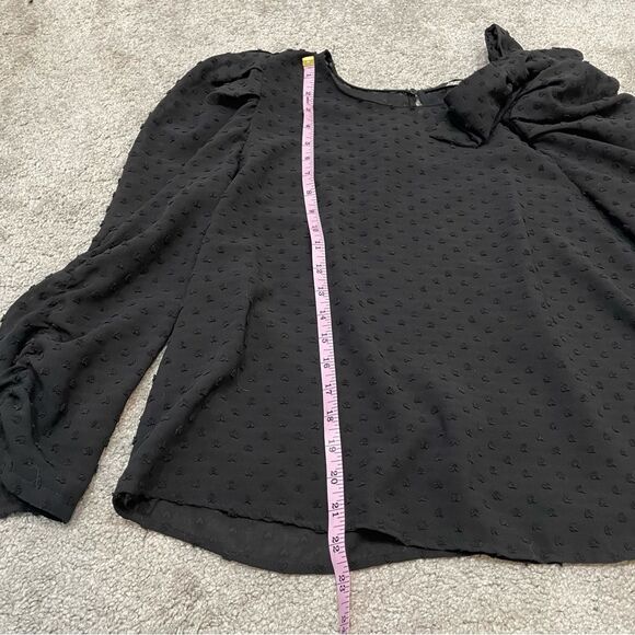 Zara Sheer Heart Polk Dot Shoulder Bow Blouse Size M - Picture 13 of 13